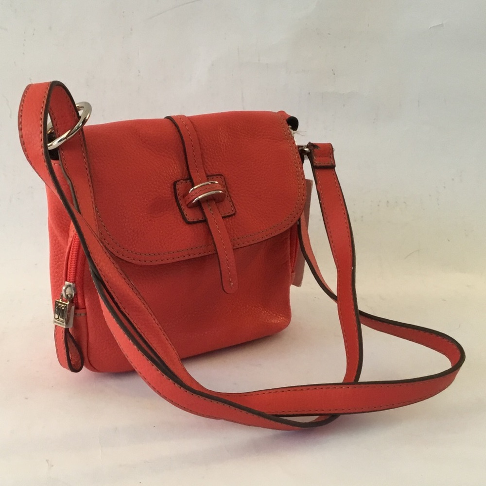 Tignanello Red Leather Crossbody Bag